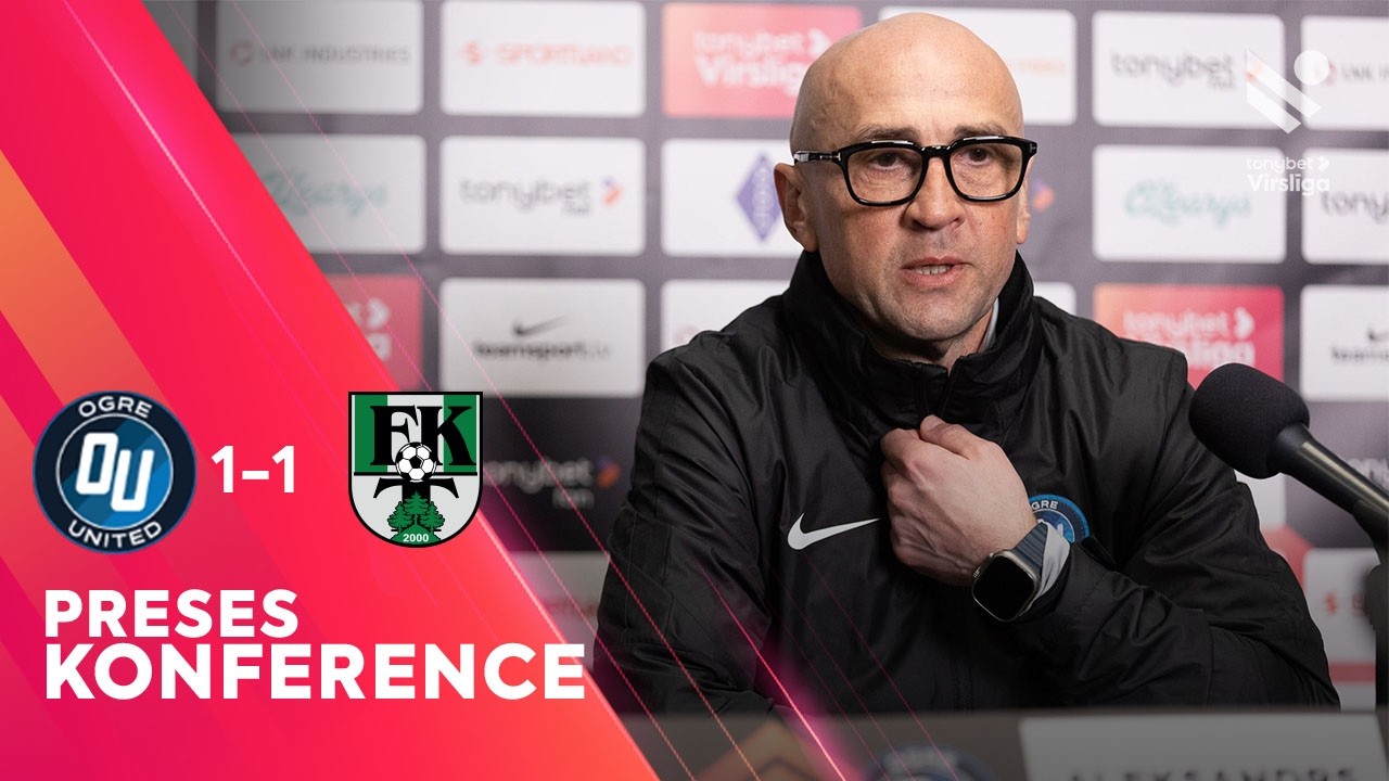 2. kārta: Ogre United 1:1 FK Tukums 2000 (Preses konference) (A.Rehviašvili un K.Dišlers)