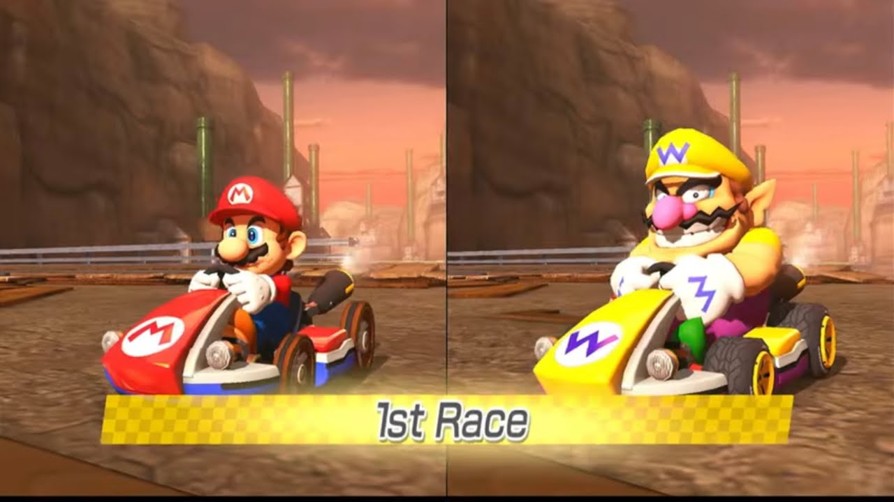Mario kart 8 Deluxe | Mario vs Wario Rivalry | 2 Player | 50 CC  | 4K