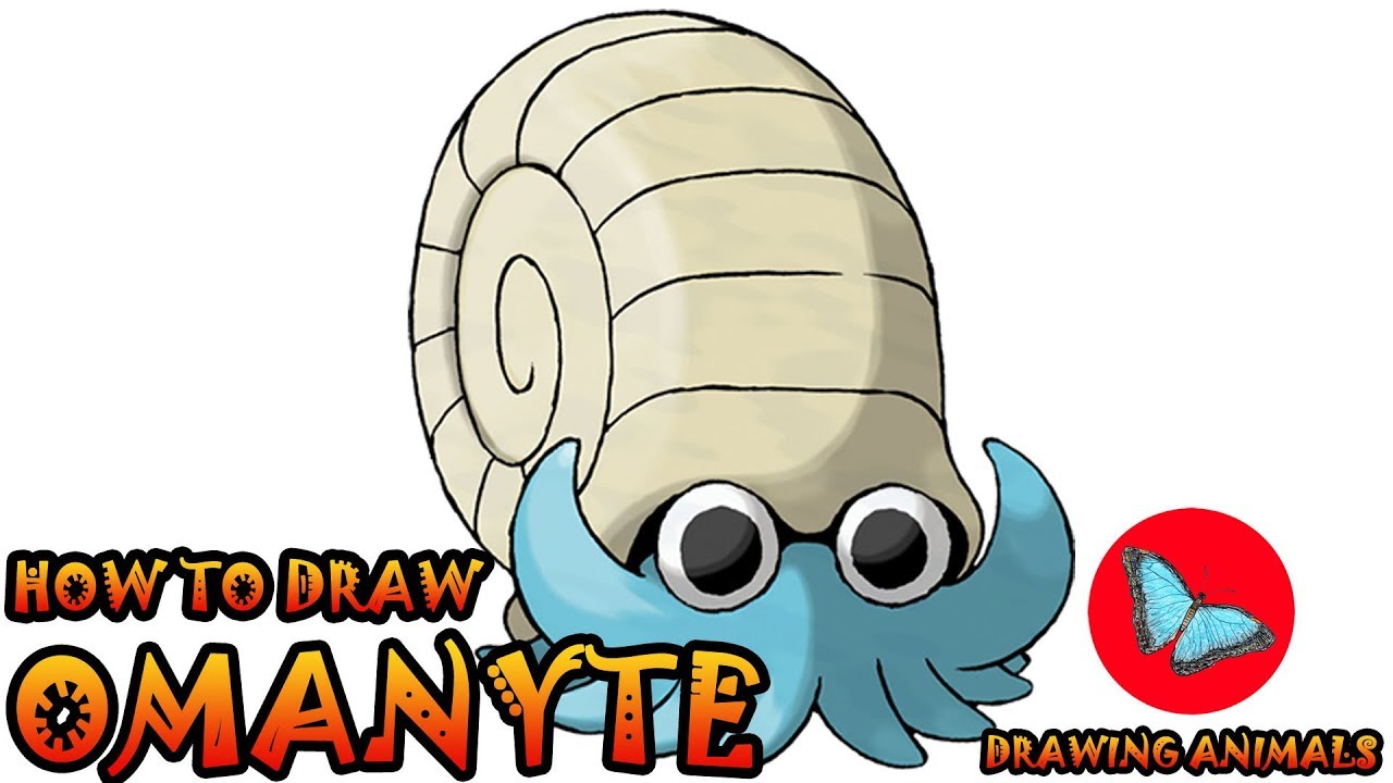 How To Draw Omanyte Pokemon | Drawing Animals