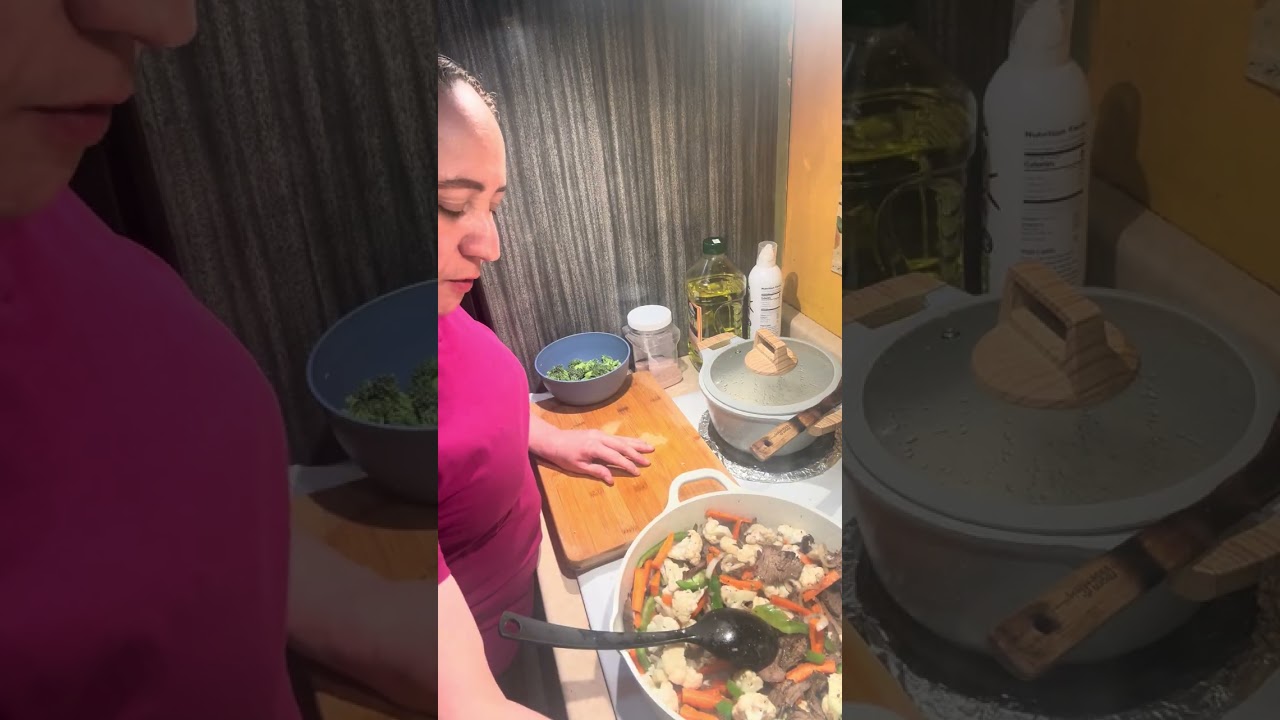 Preparando una rica y Deliciosa carne con vegetales.