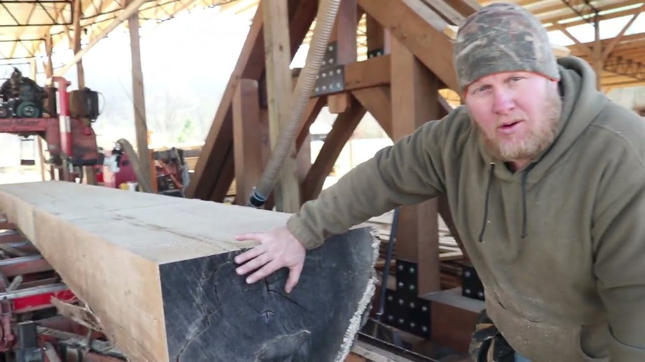 Woodmizer sawmill cuts massive quartersawn white oak!