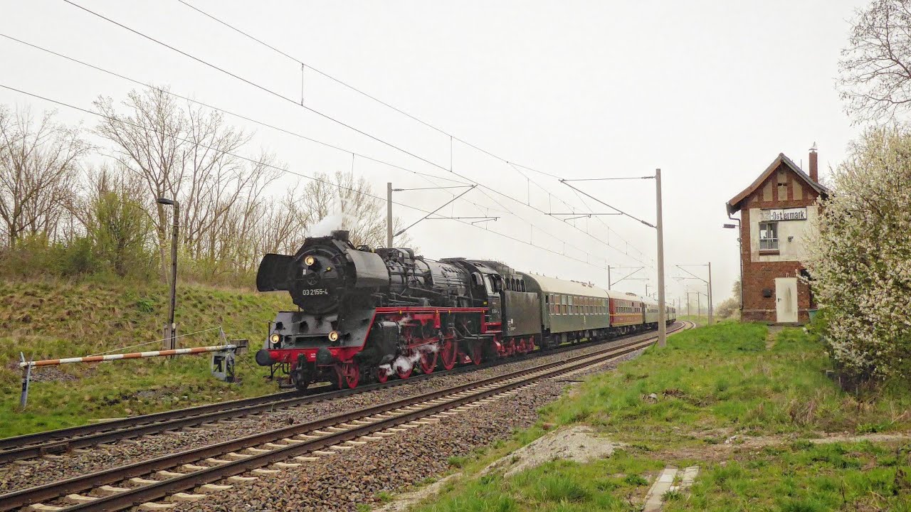 Städte-Schnellverkehr mit 03 2155-4 und Ostersonderzug mit 23 1097