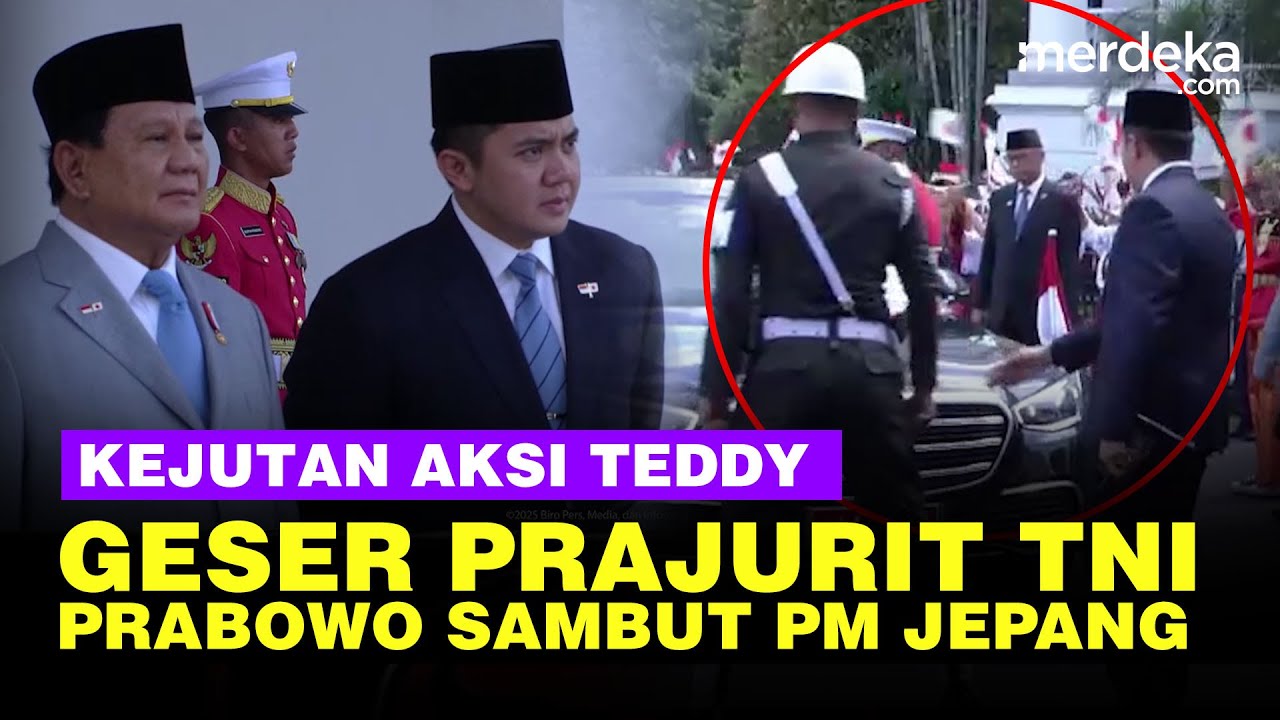 Kejutan Aksi Mayor Teddy Geser PM Prajurit TNI saat Prabowo Sambut PM Jepang