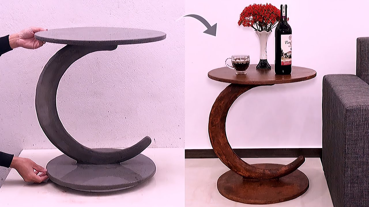 Amazing Creation - Technique Making Coffee Tables From Cement - Craft Ideas For Room Decoration