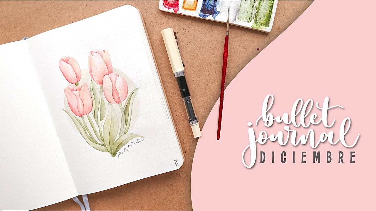 Editamos Enero en el BULLET JOURNAL | Mini TUTORIAL de ACUARELA | Ideas de semanas diferentes