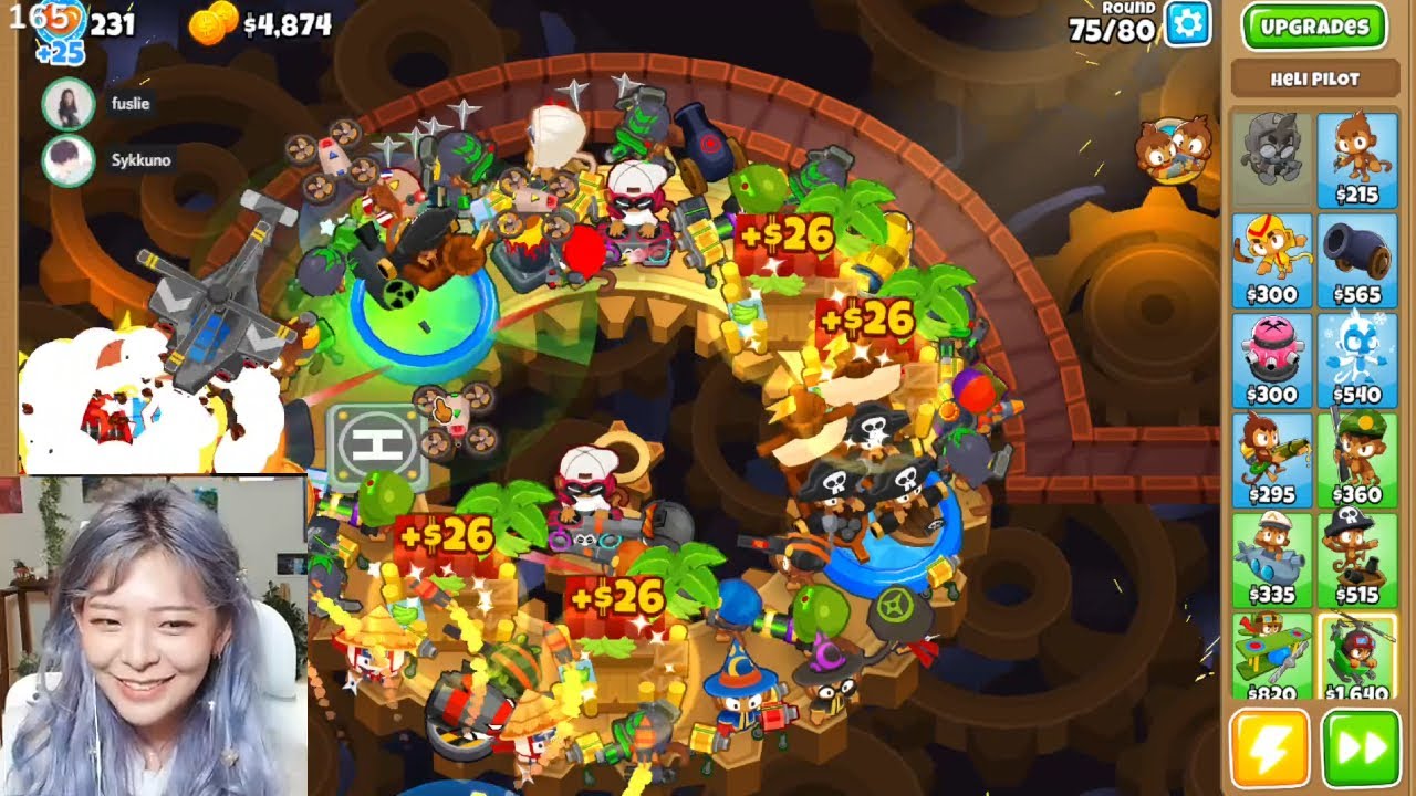 Miyoung plays Bloons TD 6 with sykkuno,valkyrae and fuslie