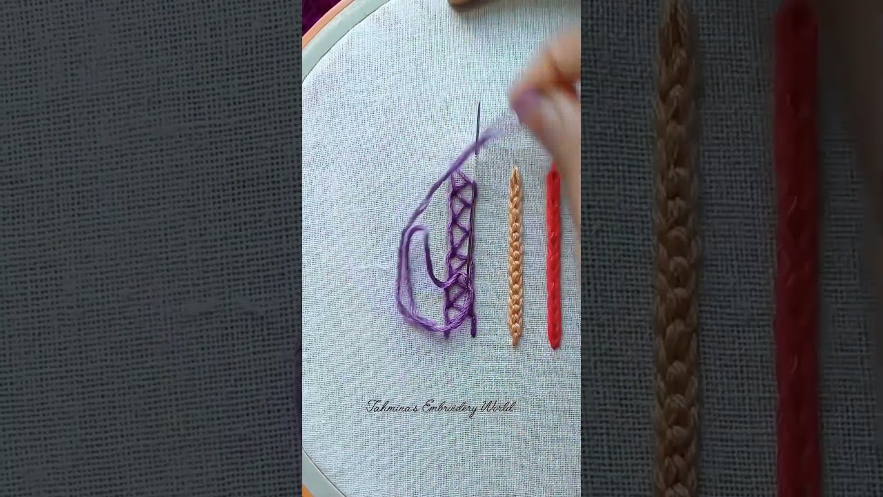 Simple double chain stitch tutorial #stitch #embroidery #doublechain