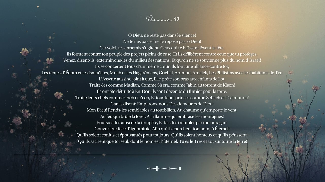 🌿 Psaume 83 | Je T’en Prie, Ne Reste Pas Silencieux | Chant biblique CCM · Shuli Bible