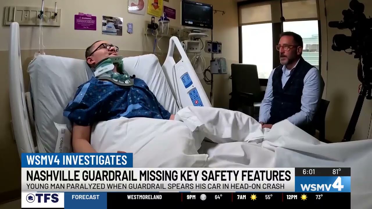 WSMV4 Investigates Uncovers Guardrail Missing Key Safety Features in Accident Paralyzing Young Man
