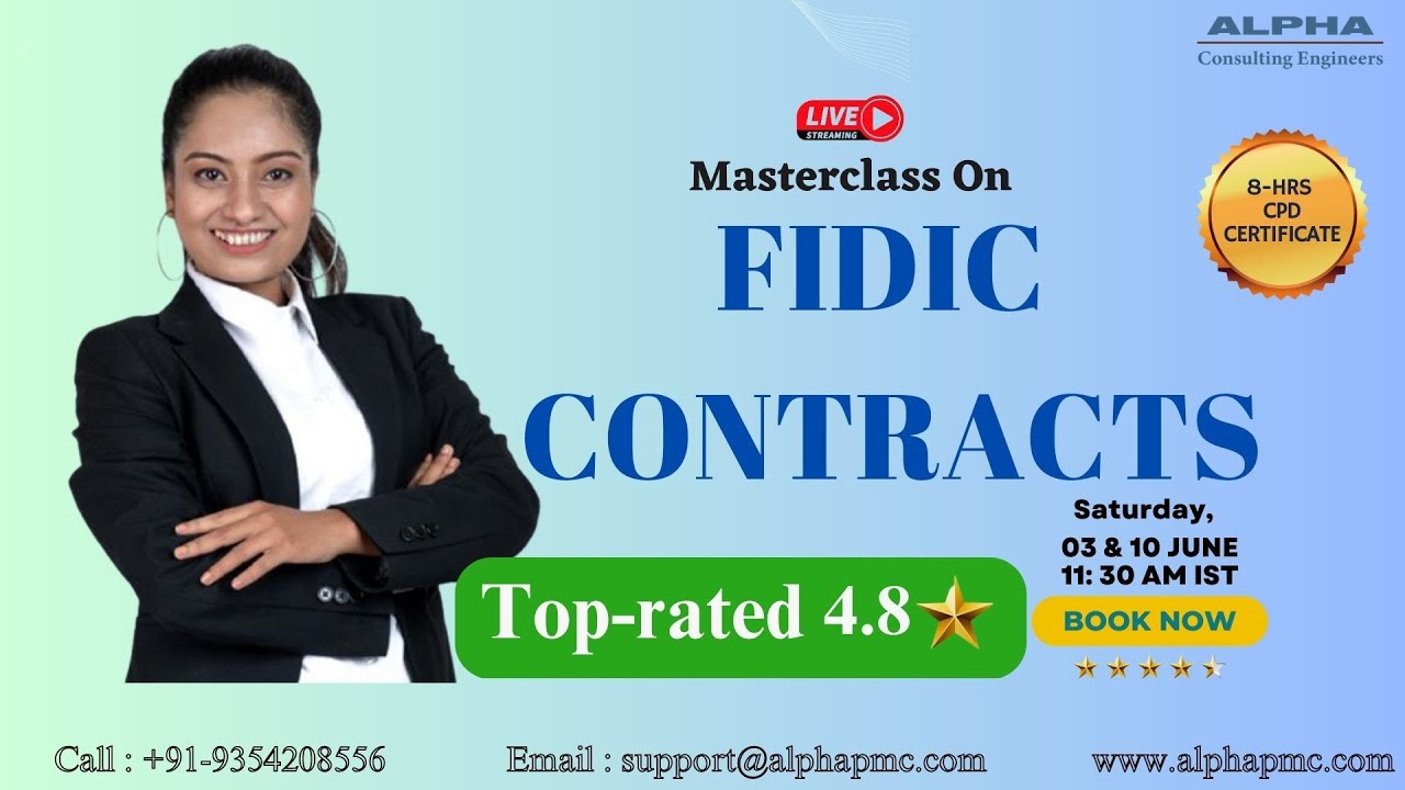 Masterclass On FIDIC with 8 hours CPD certificate. Starting on 3 June 2023