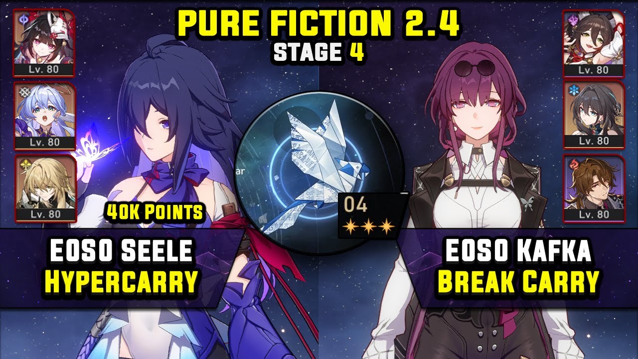 E0 Seele Hypercarry & E0 Kafka Break Carry (3 Stars) NEW Pure Fiction 4 Honkai Star Rail 2.4