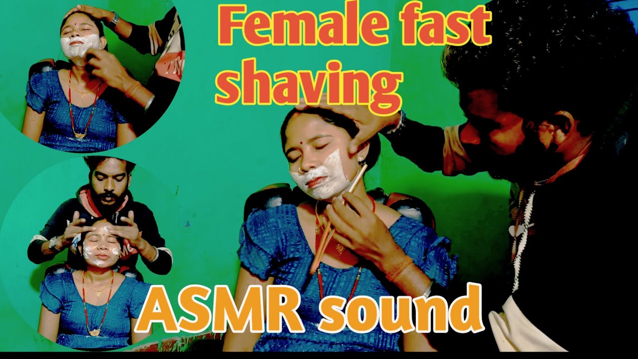 Female fast shaving || Indian barber shop ! ASMR sleep well and back massage by mikku barber 💈💯💆....