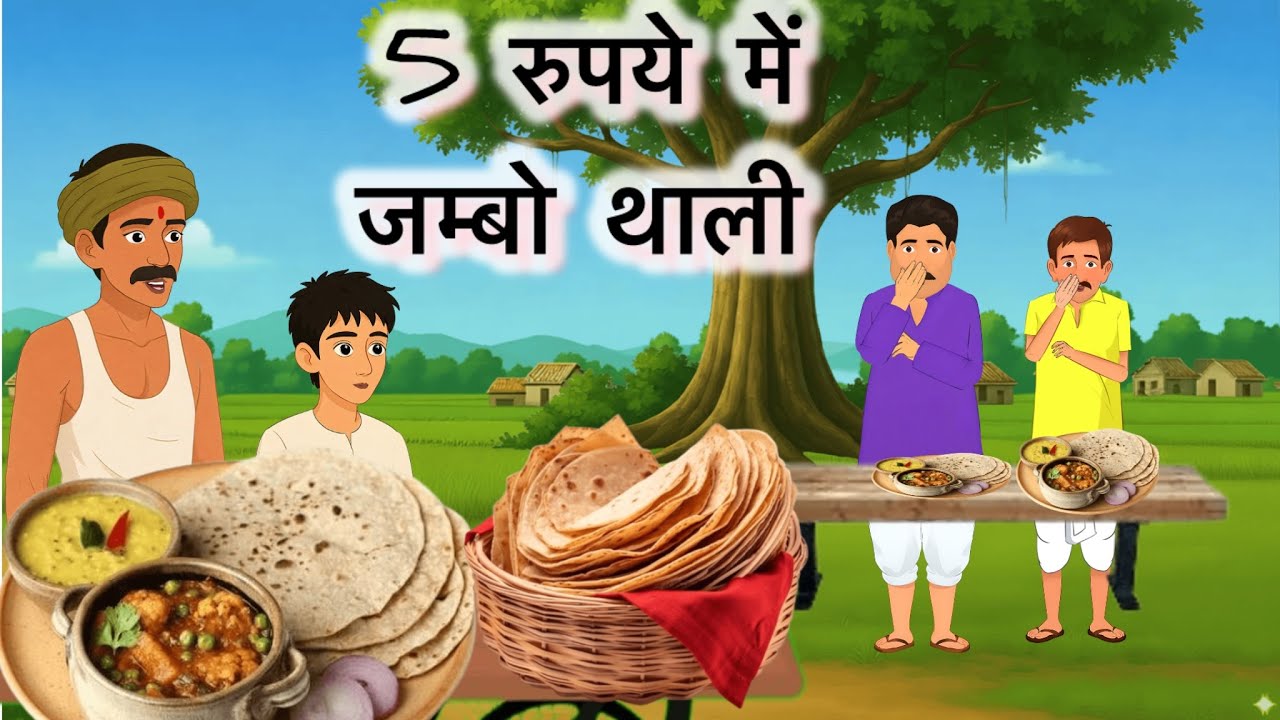 5 रुपये में जम्बो थाली | 5 rupee ki jumbo thali | Moral story | hindi kahani | kahaniya | cartoon