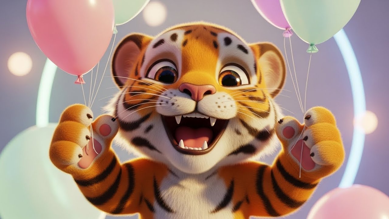 Считаем воздушные шарики с маленьким тигренком 🐯🎈🔢 | Мультфильм для детей и весёлые приключения