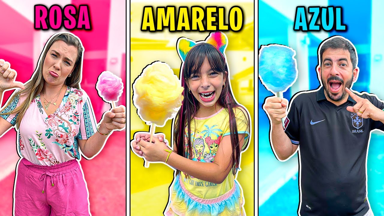 Quem fizer o melhor ALGODÃO DOCE na COR SORTEADA vence | Jéssica Godar e Laurinha e Helena e Gabri