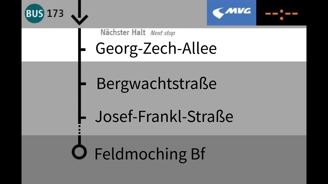 Ansage Bis Feldmoching Bf Linie 173 MVG München