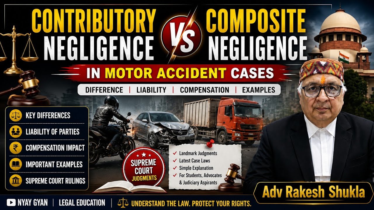 Contributory Negligence v Composite Negligence in  Motor Accident Claims|| With Supreme Court Case|