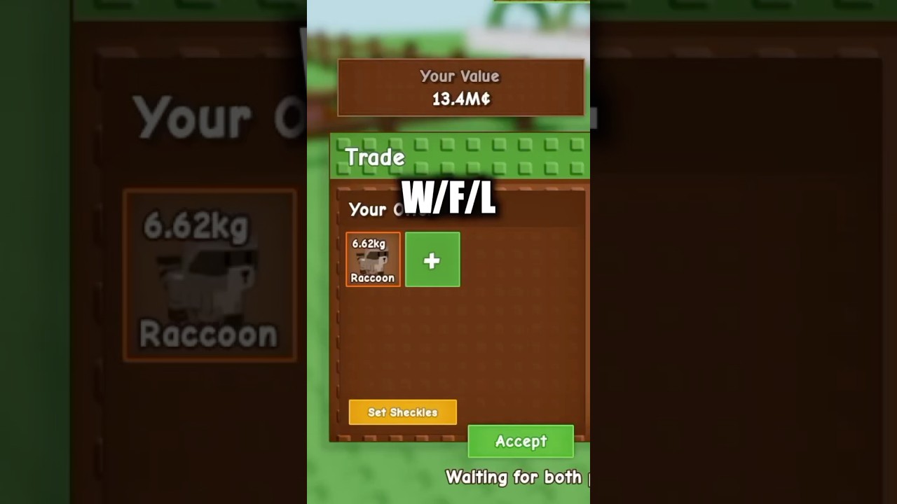 W/F/L grow a garden GOLDEN RACOON pet trades! 😳