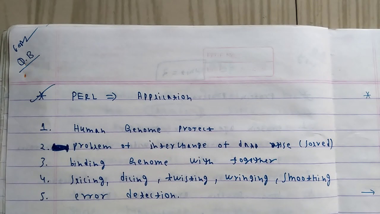 Bio informatic notes: Perl application