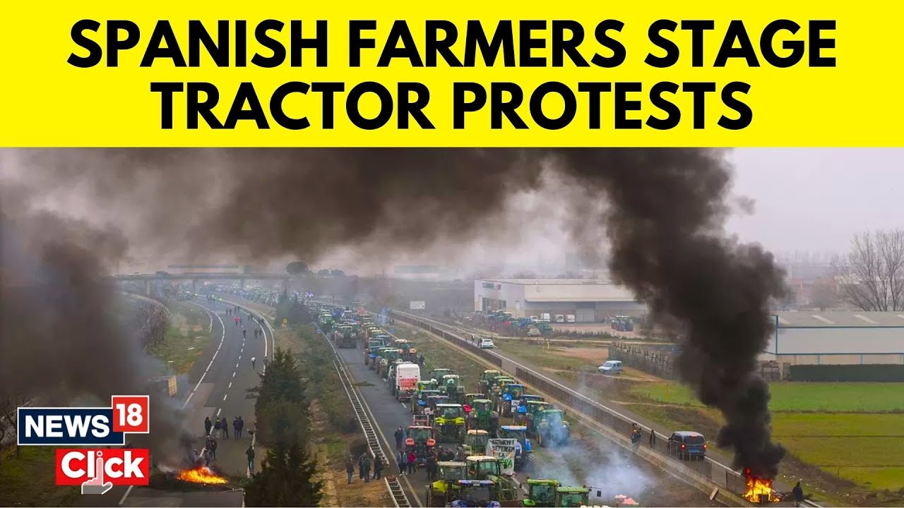 Farmer Protests | Spain Protests | Tractors Choke Spain’s Streets As Farmers Protest | N18V