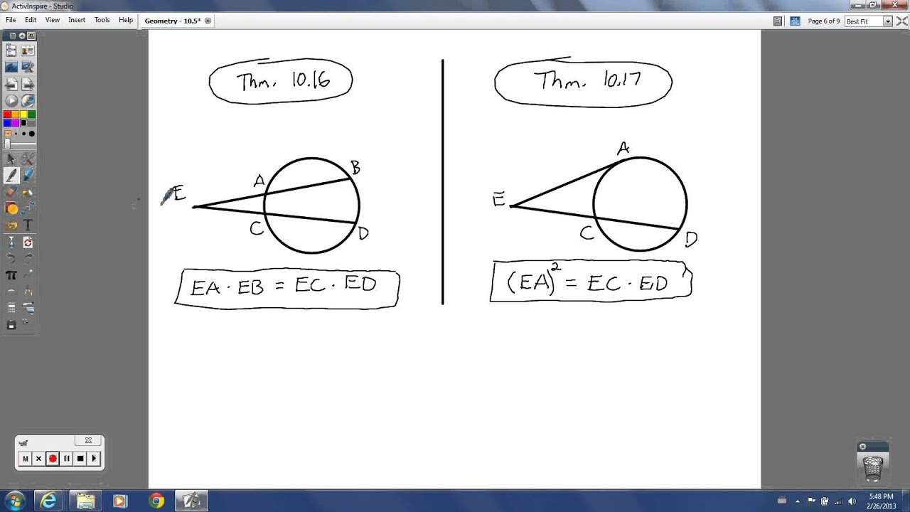 Geometry - 10.5 - Segment Lengths in Circles