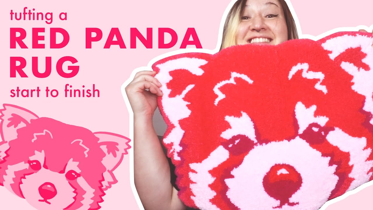 Rug Tufting a Red Panda Rug - rug making start to finish | Cookie Smut