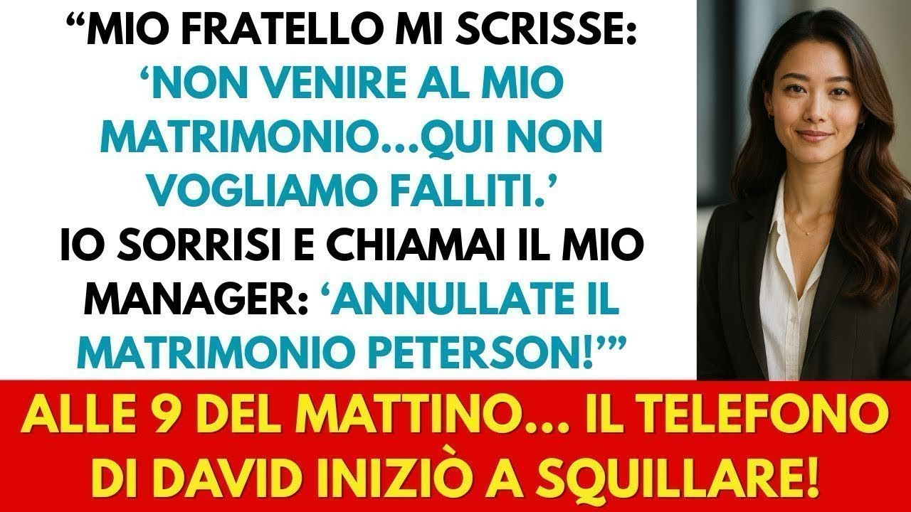 Mio fratello disse  ‘Non venire al mio matrimonio’… ma la location l’avevo comprata io!