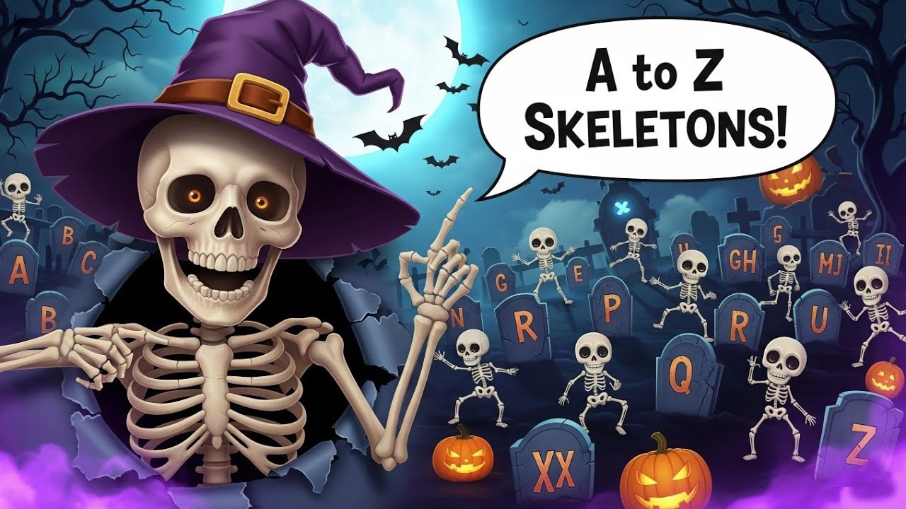 Halloween Skeleton ABC Song For Kids 💀🎃 ToonNuts TV