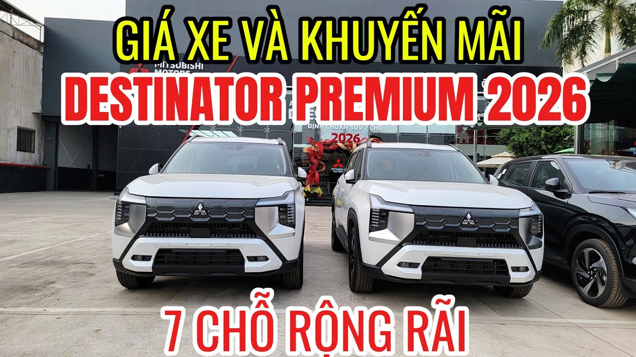 Giá Xe và Khuyến Mãi Xe Mitsubishi Destinator Premium 2026 Màu: Trắng, Đỏ, Đen và Xám 
