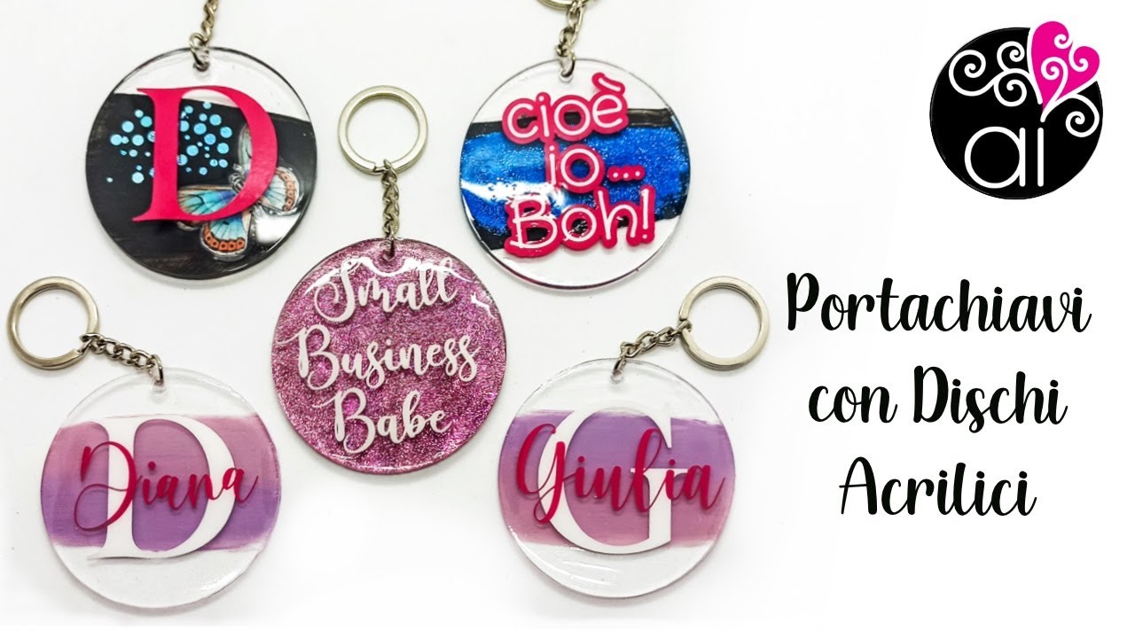 Portachiavi Personalizzati col Nome Dischi Acrilici | Collaborazione Beebeecraft  Plexiglas Keychain