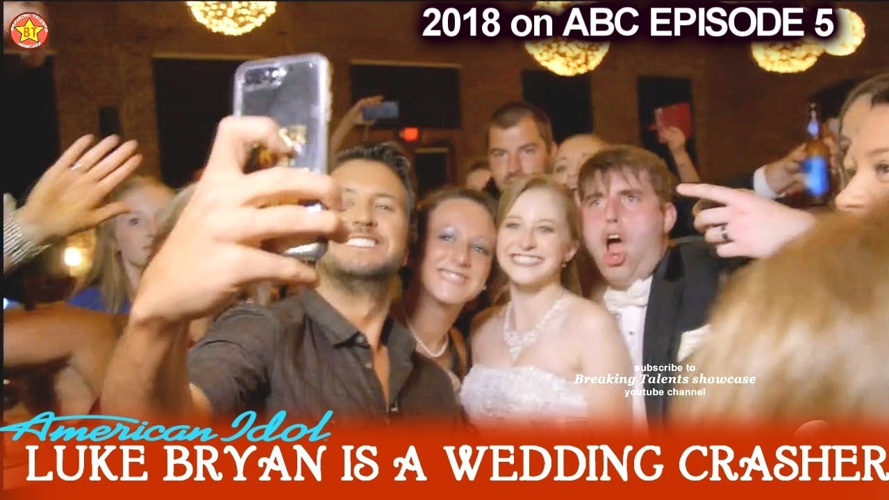 LUKE BRYAN CRASHES A Wedding  in Savannah & Takes Lots of Selfies- American Idol 2018 Episode 6