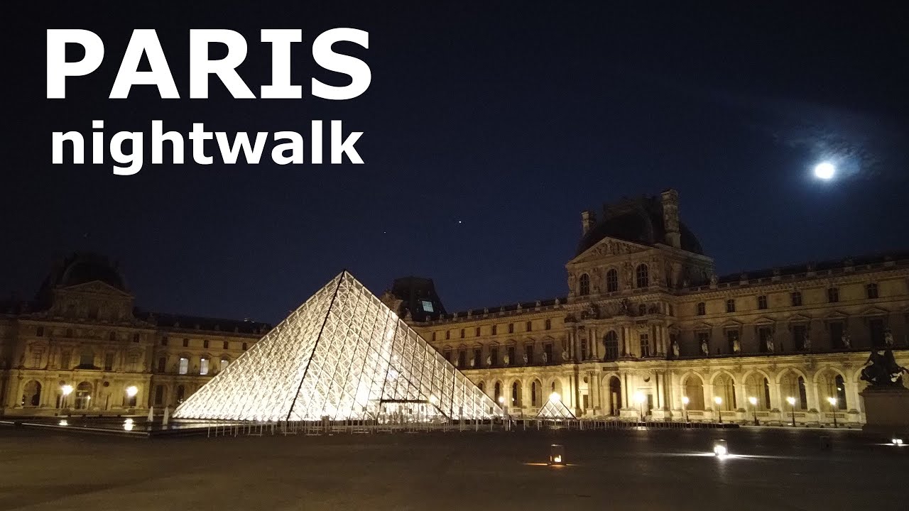 🇫🇷 Paris late night walk: Louvre, Quartier Latin and nightlife / 4K