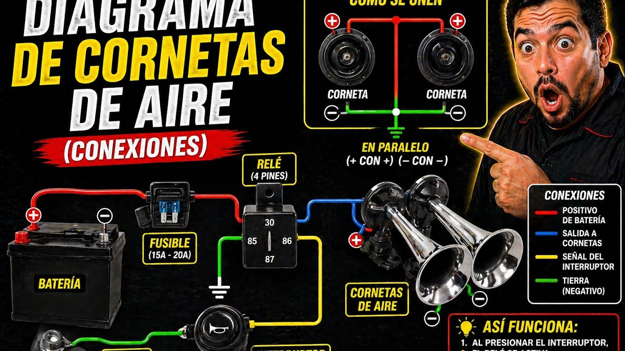 DIAGRAMA DE CORNETAS DE AIRE (CONEXIONES)
