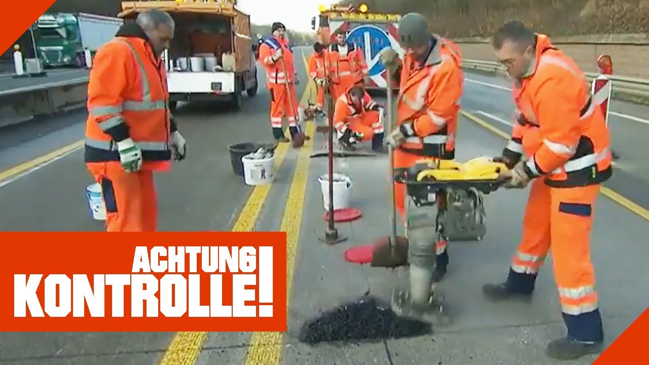 Schlagloch extrem: Autobahnmeisterei repariert gefährliche Löcher | Achtung Kontrolle | Kabel Eins