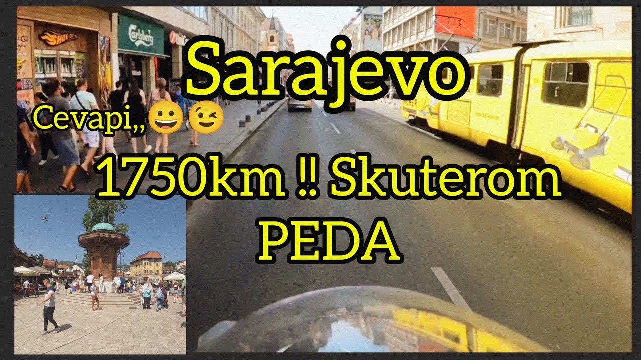 Put od 1750km!!! 3 deo,Skuterom Peda gp,od Smedereva do Sarajeva !!