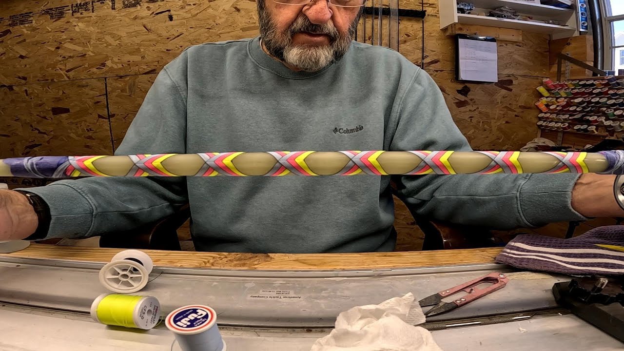 Simple Chevron Decorative Wrap on a Fishing Rod
