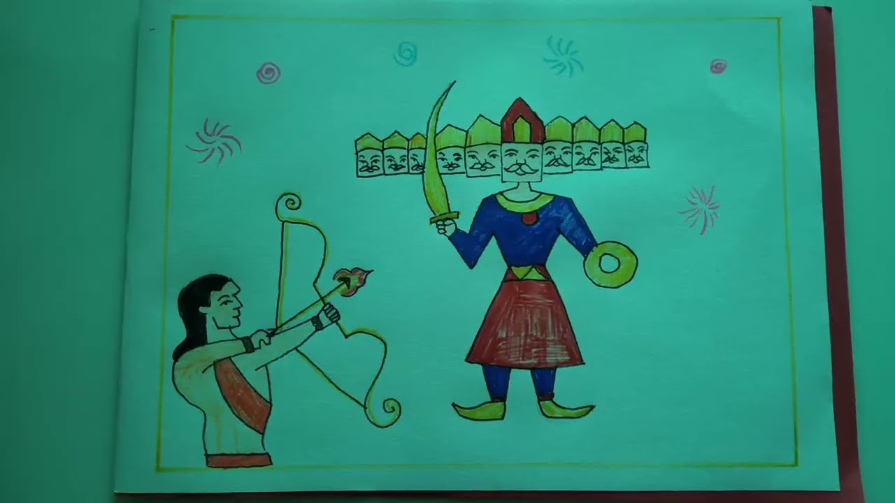 Simple ravan drawing // how to draw ravan #art #shorts #ravan // ravan drawing