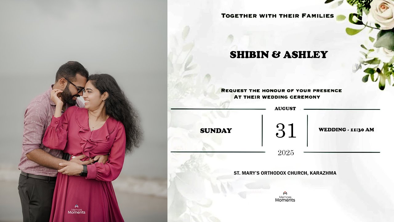 SHIBIN & ASHLEY | WEDDING CEREMONY | MEMORE MOMENTS | LIVE STREAM