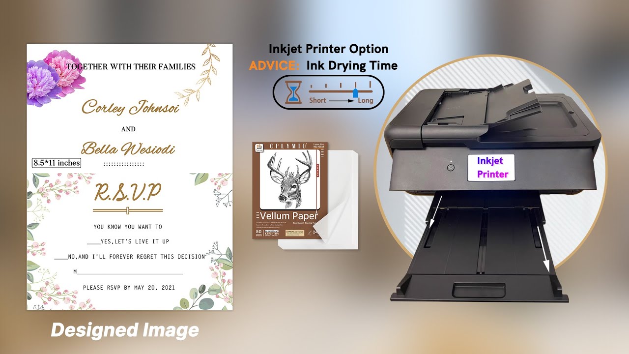 Translucent Vellum Paper for Invitations & DIY Cards | Printing Effect | Oplymio