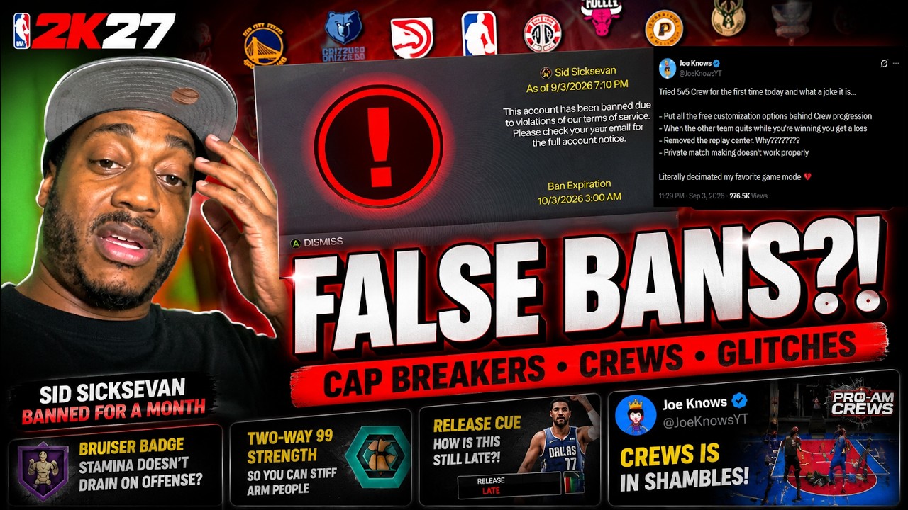 NBA 2K27 сломана?! Забанены честные игроки, есть баги, позволяющие взламывать лимиты, и Джо Ноуз ...