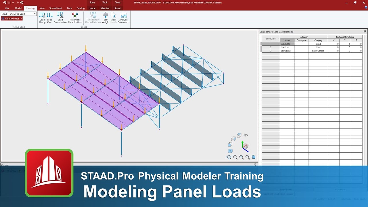 Modeling Panel Loads in the STAAD.Pro Physical Modeler