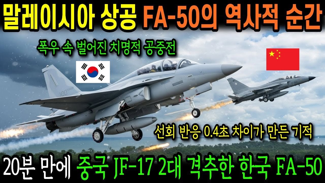 2025년 말레이시아 상공, FA-50 vs 중국 JF-17, 20분 모의전투 후 중국 관찰단 급히 철수한 이유
