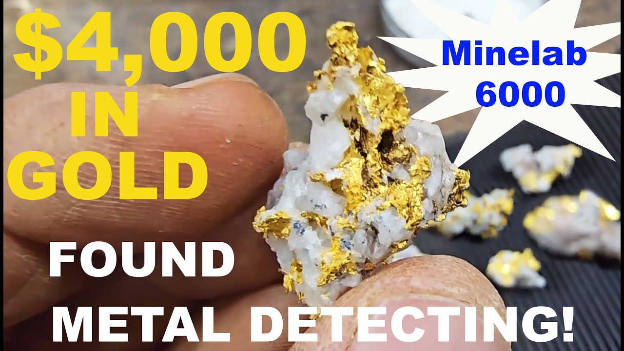 $4000+ Gold Found Metal Detecting!  So much gold in this quartz!
