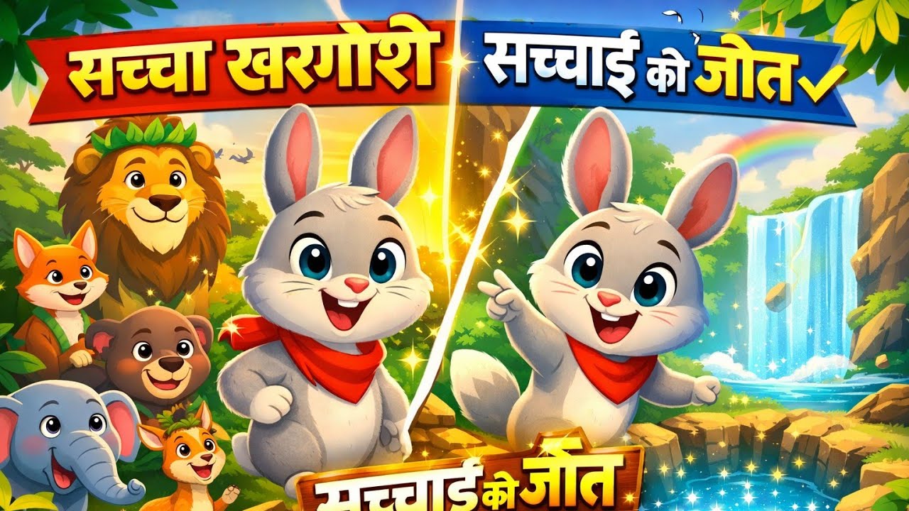 सच्चा खरगोश चीकू || Animal Story || Moral Story || Lion Story 