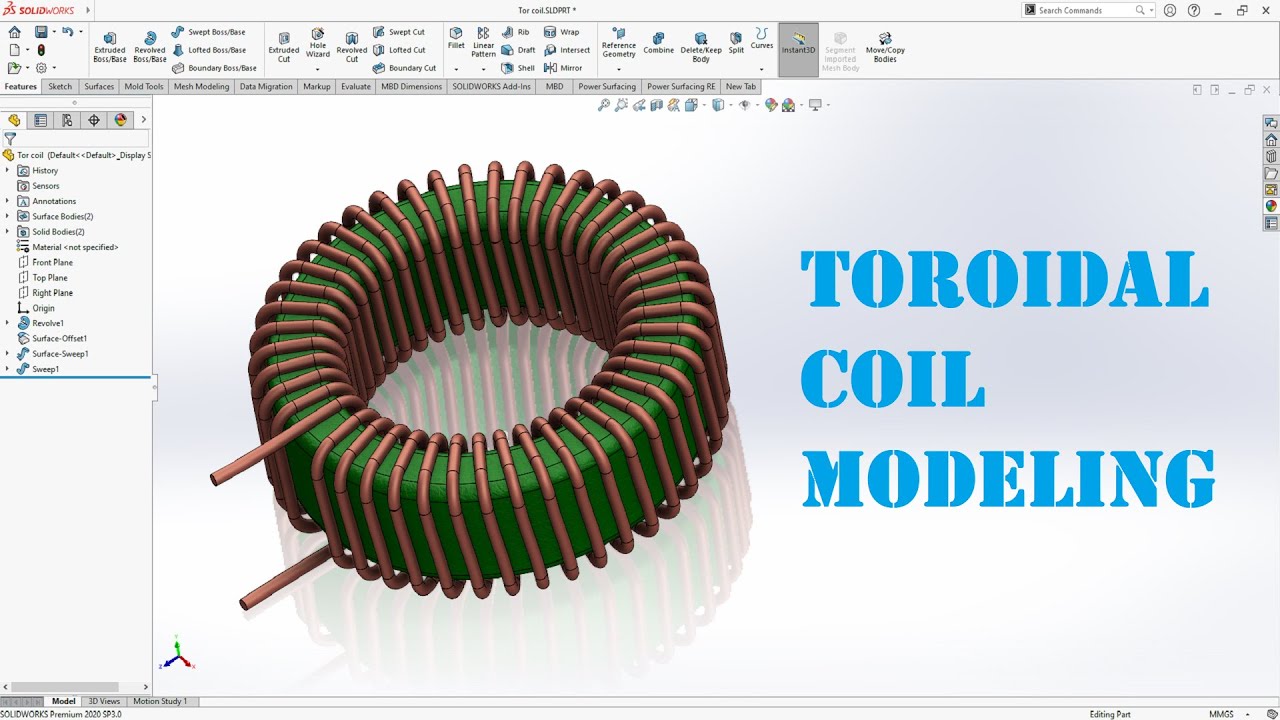 How to make Toroidal Coil in SolidWorks