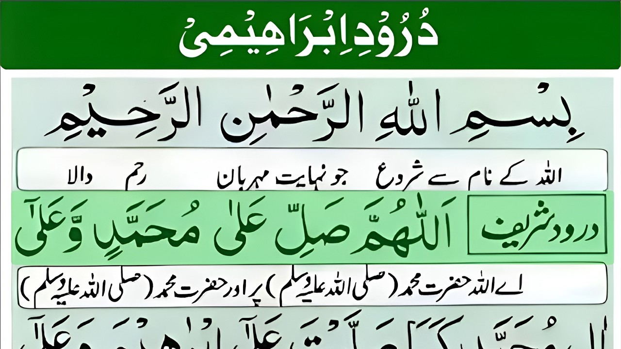 Darood-e-Ibrahim 5 Times Repeat | Darood Shareef Tilawat | Durood-e- Ibrahim with Arabic Text HD