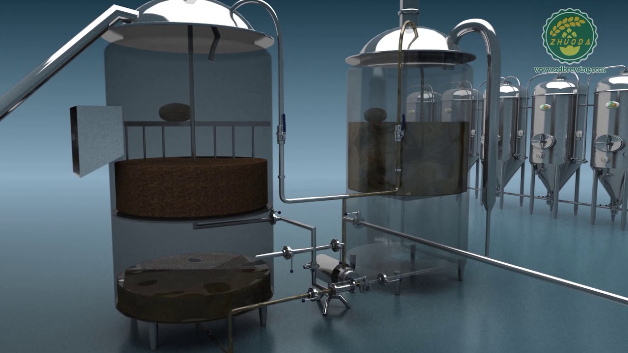 brewery equipment brewing beer whole process 3D