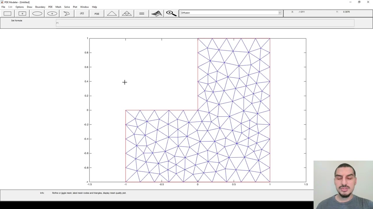 Introduction to Matlab in English | 60 | Matlab PDE modeler - Introduction to toolbox interface
