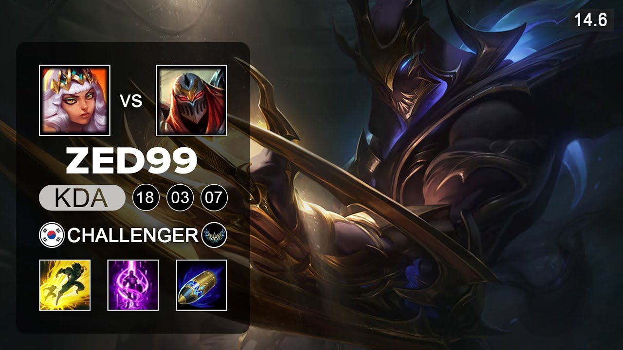 ZED99 Zed vs Qiyana Mid - KR Challenger - Patch 14.6 Season 14
