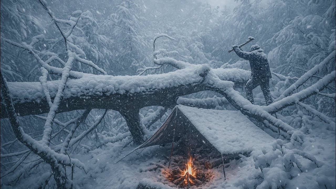 Caught in a -21&deg;C Heavy Snowstorm | How NOT to Freeze to Death! | Extreme Winter Survival camp